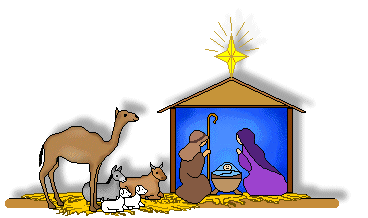 Christmas Clip Art - Nativity Scene, Stable, and Animals