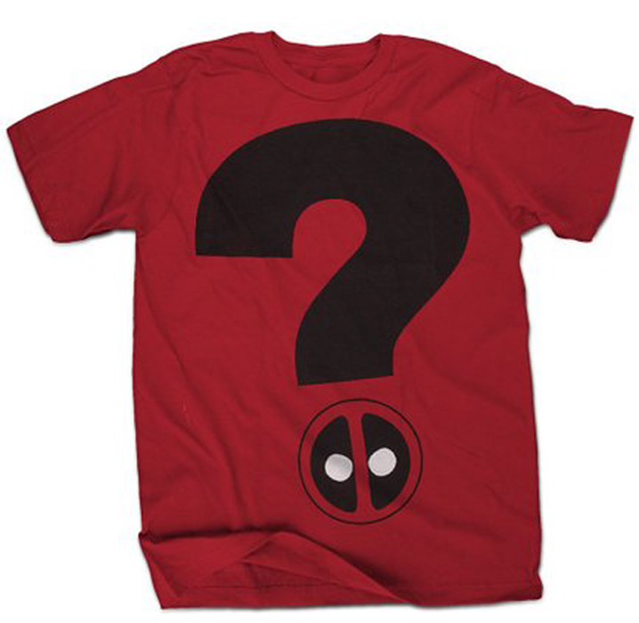 Deadpool Men's T Shirt Question Mark with Hidden Deadpool in Red ...