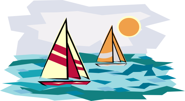 Two Sailboats In Sunset clip art - vector clip art online, royalty ...