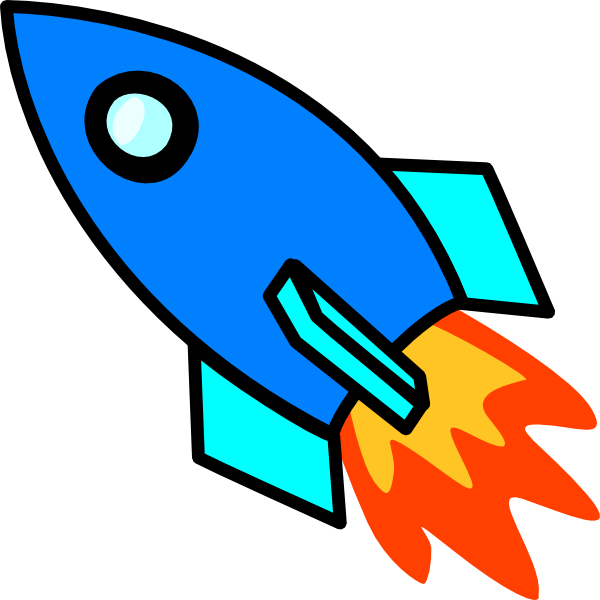 Blue Rocket clip art - vector clip art online, royalty free ...