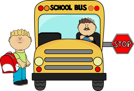 Child Getting on a School Bus Clip Art - Child Getting on a School ...