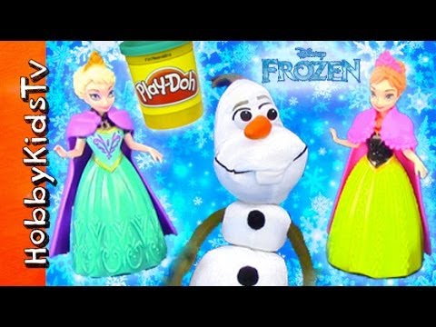 PLAY-DOH Snow Cape + Elsa Anna Olaf Snowball Fight! Disney ...