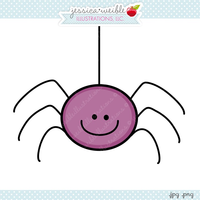 Dangling Purple Spider - JW Illustrations