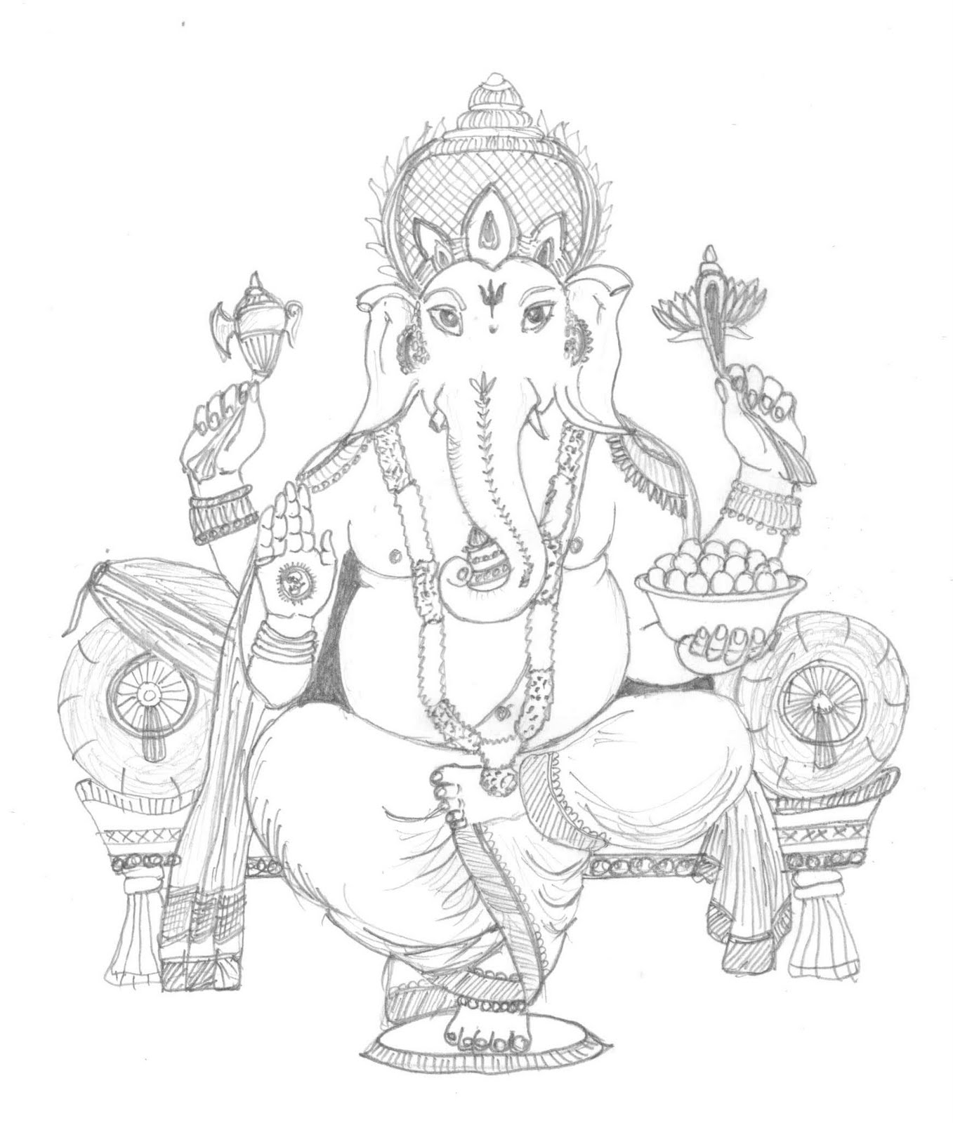 Easy Ganesh Pencil Drawing