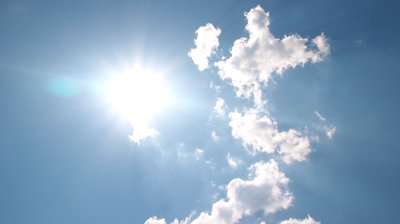 White Clouds Disappear In The Hot Sun On Blue Sky. Time-lapse ...