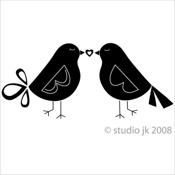 Love Birds Vinyl Wall Decal Graphic Art Sticker by JamieKayVinyl