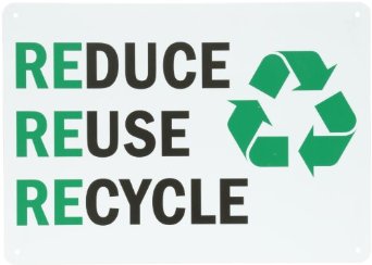SmartSign Recycling Sign, Legend "Reduce Reuse Recycle", Black ...