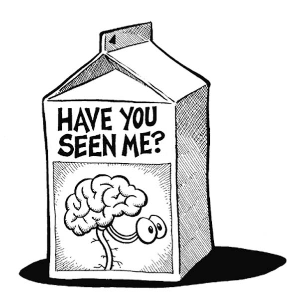 Missing Brain on Milk Carton Coloring Page - NetArt
