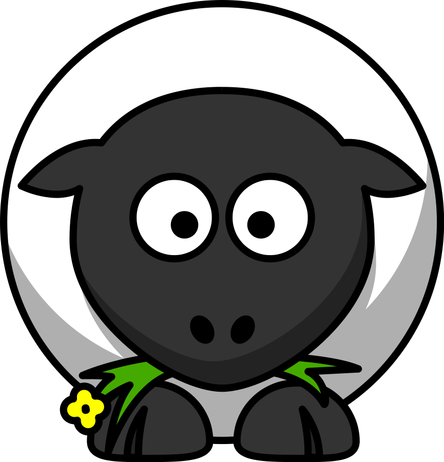 Cartoon Sheep small clipart 300pixel size, free design