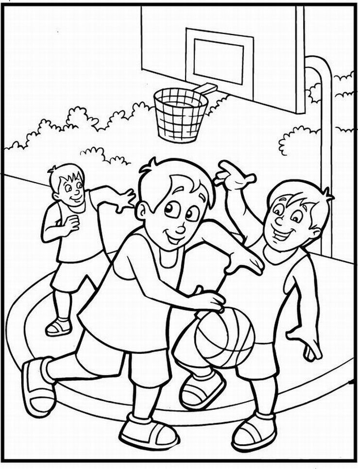 Basketball Coloring Page Pages Kids Crafts Pinterest 2014 ...