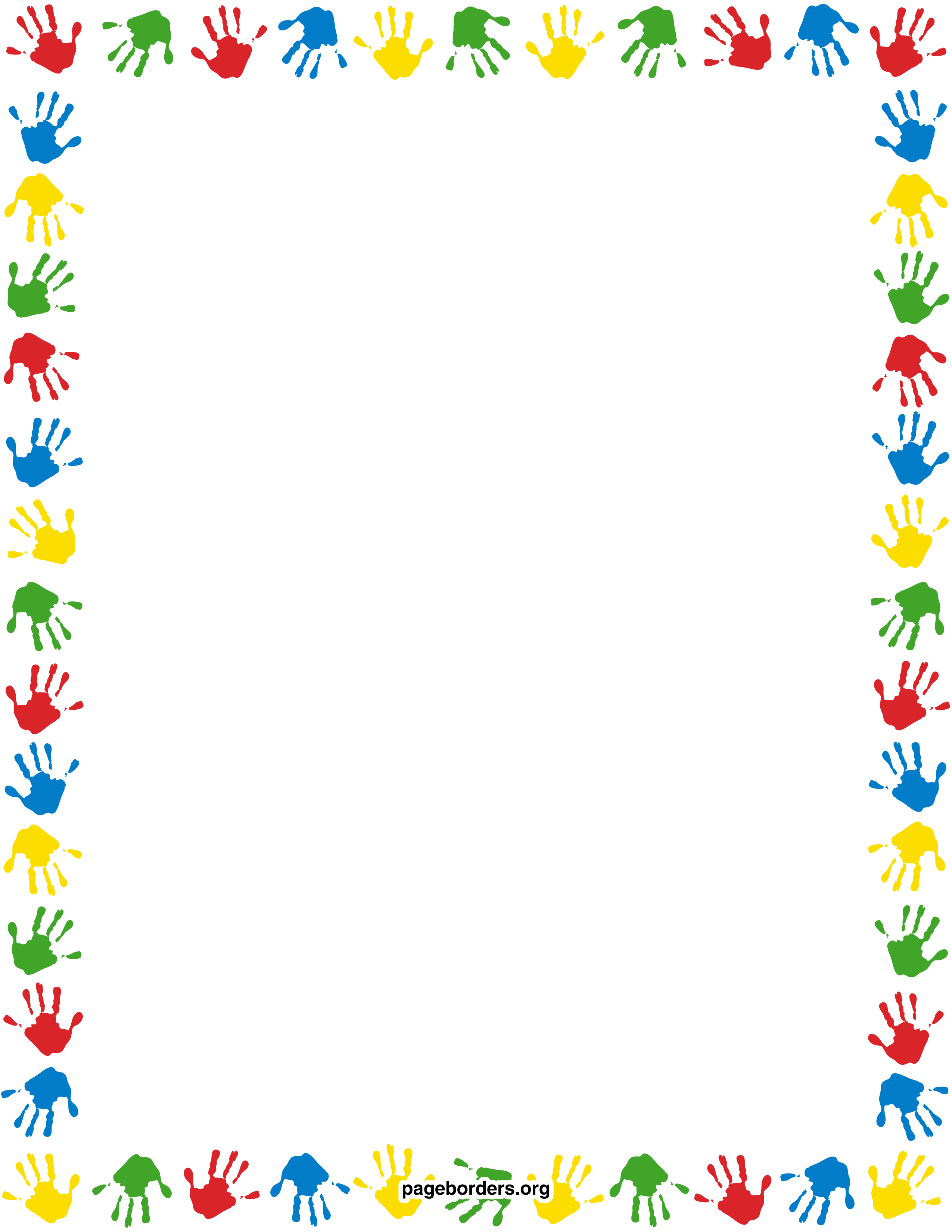 Handprint Page Border | Hot Sex Picture