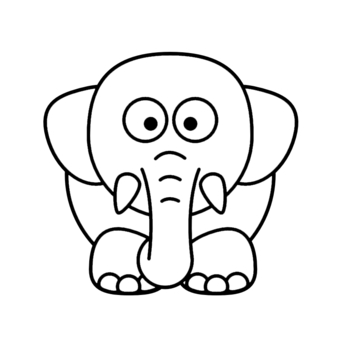 Elephant Cartoon Outline - ClipArt Best