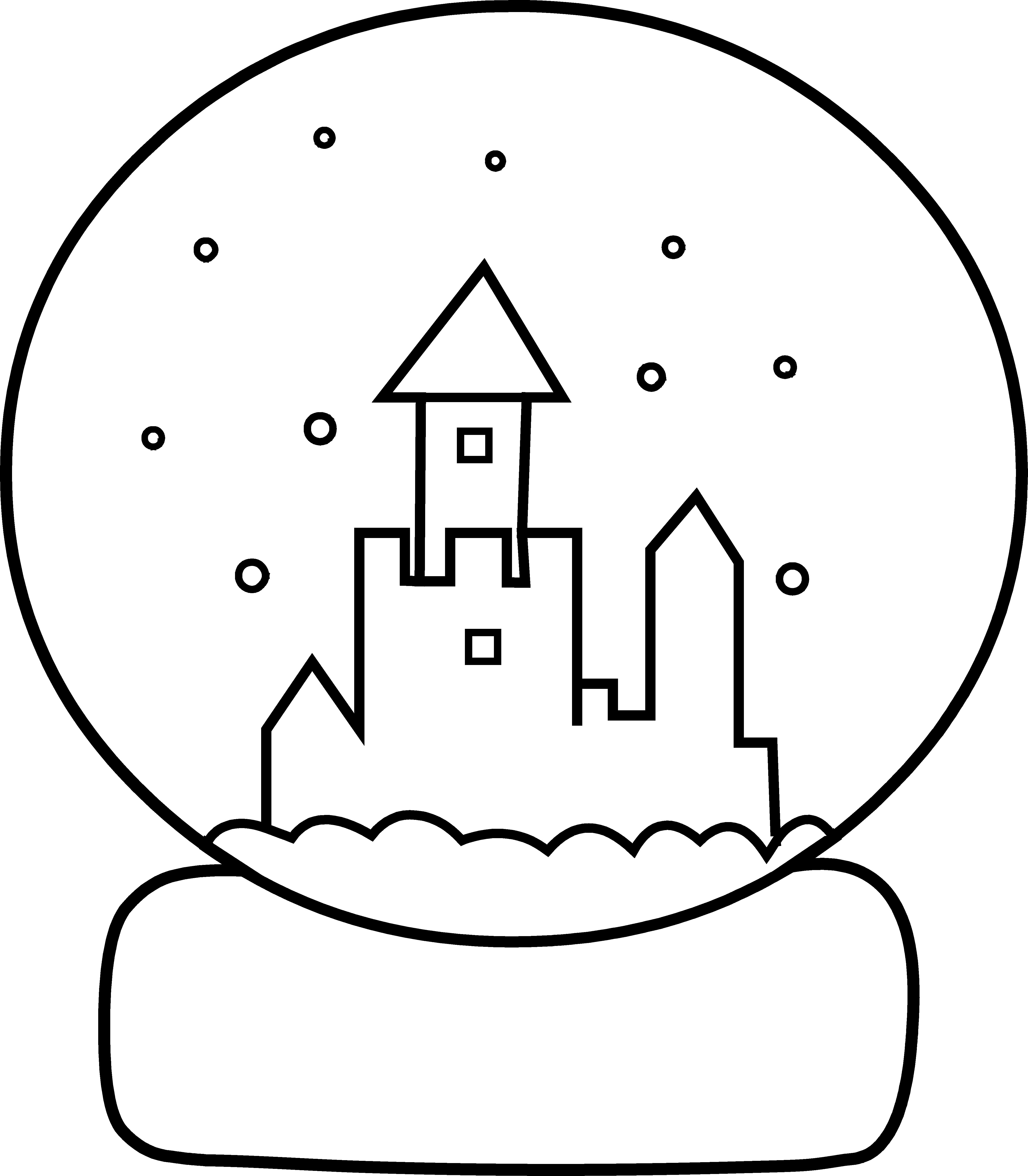 Cute Snow Globe Coloring Page - Free Clip Art