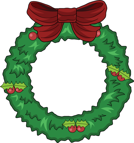 Free Clip-Art: Holiday Clip-Art   Christmas   Christmas Wreath ...