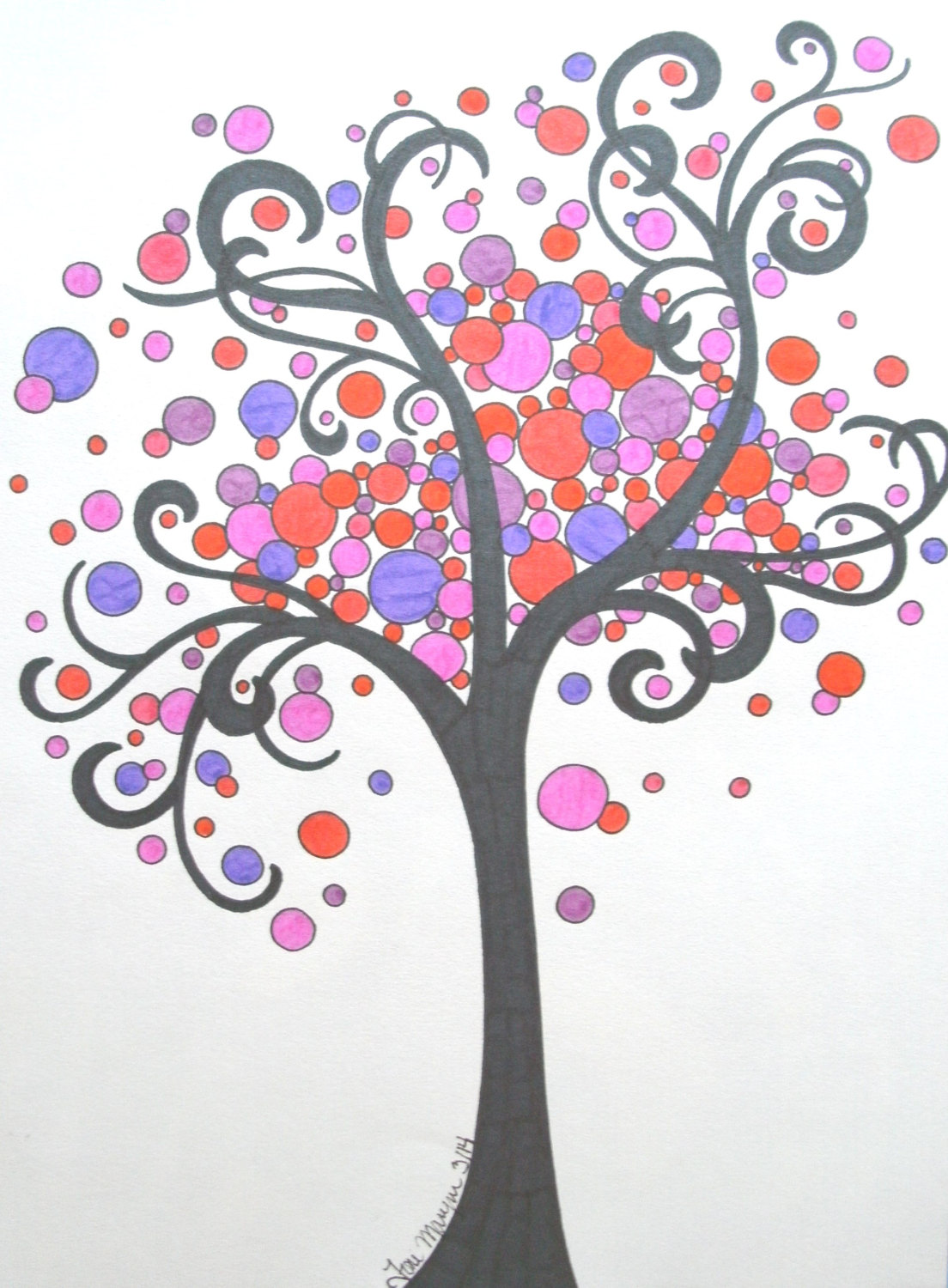 Popular items for swirly tree art on Etsy