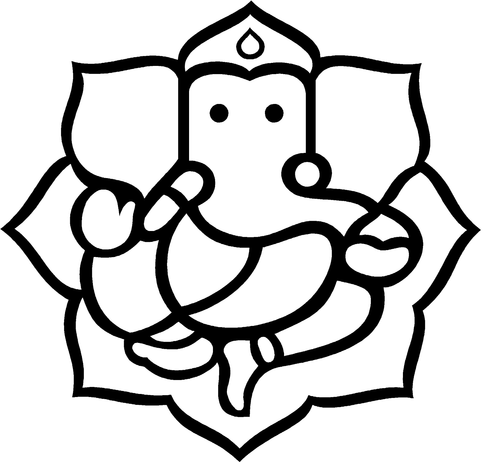 Black & White Clip Ganpati - ClipArt Best