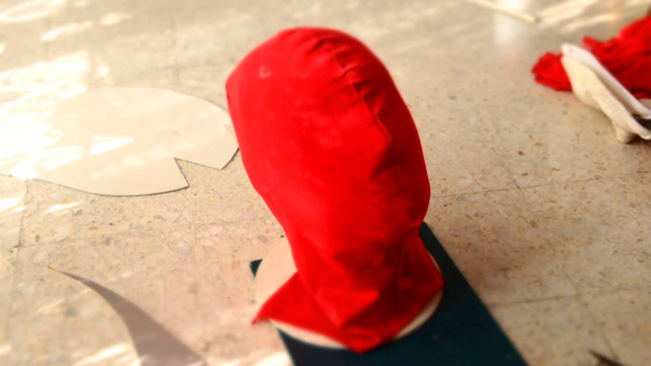49: Spiderman Mask DIY Part 1 - Fabric, No Sewing, All Glued - YouTube