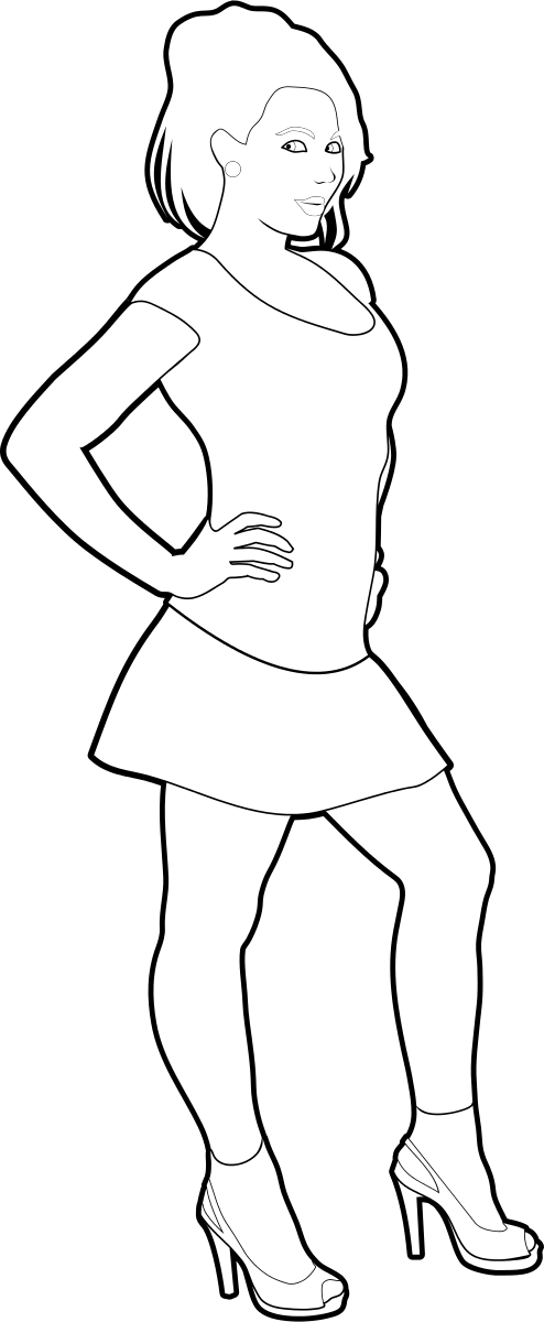Cheerful Girl Outline Clipart by rones : Sport Cliparts #19333 ...