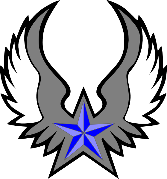 Blue Nautical Star Wings Clip Art at Clker.com - vector clip art ...