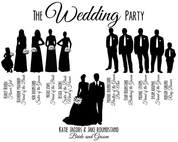 Items similar to Custom Printable Wedding Party Bridal Party ...