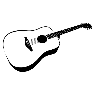 Hand Traced Black & White Guitar, Vector - Clipart.me
