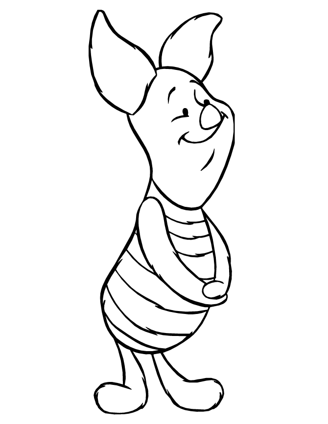 Cartoon Piglet In Marching Band Coloring Page | HM Coloring Pages