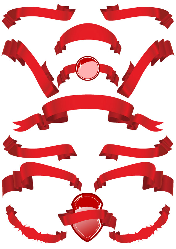Several red ribbon ribbon clip art Free Vector / 4Vector