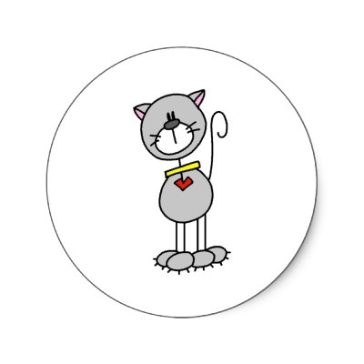 Stick Figure Cat Stickers
