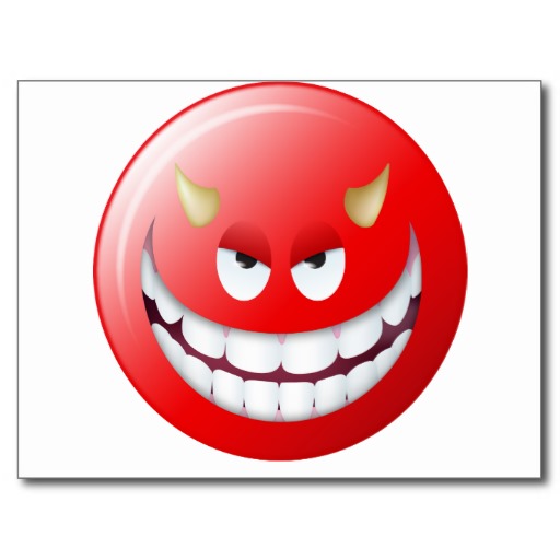 Devil Smiley Face 2 Post Cards | Zazzle