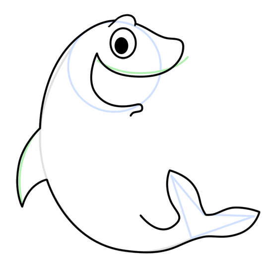 Cartoon Sharks Step by Step Drawing Lesson
