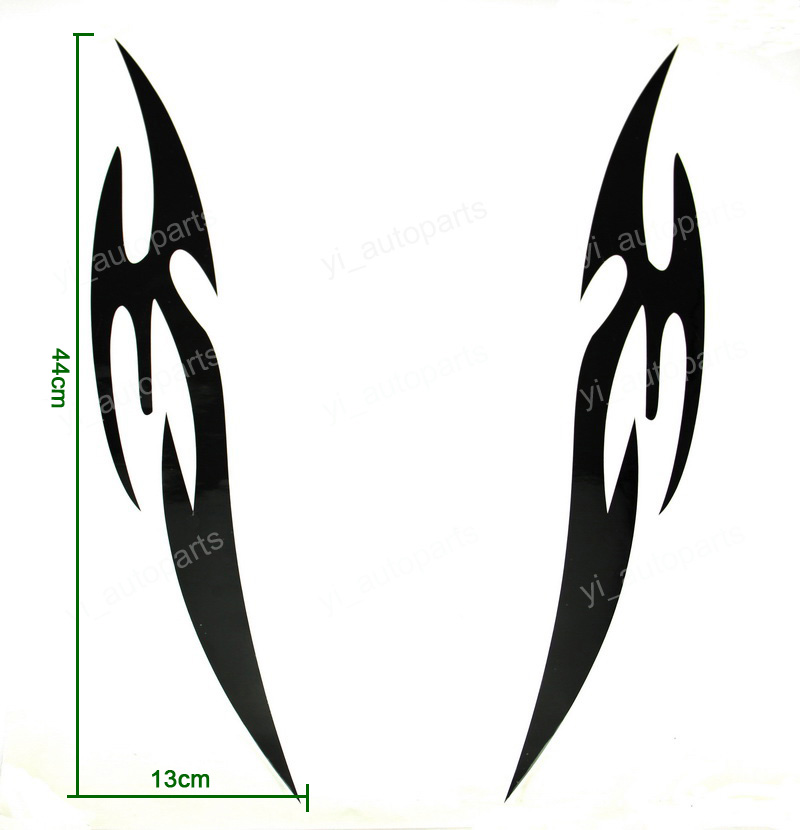 Car Front Hood Body Graphic Vinyl Sticker Decal 17" Blade Eyebrow ...