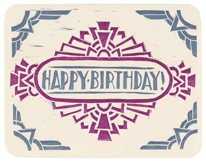 Geometric Happy Birthday letterpress card | Morris & Essex