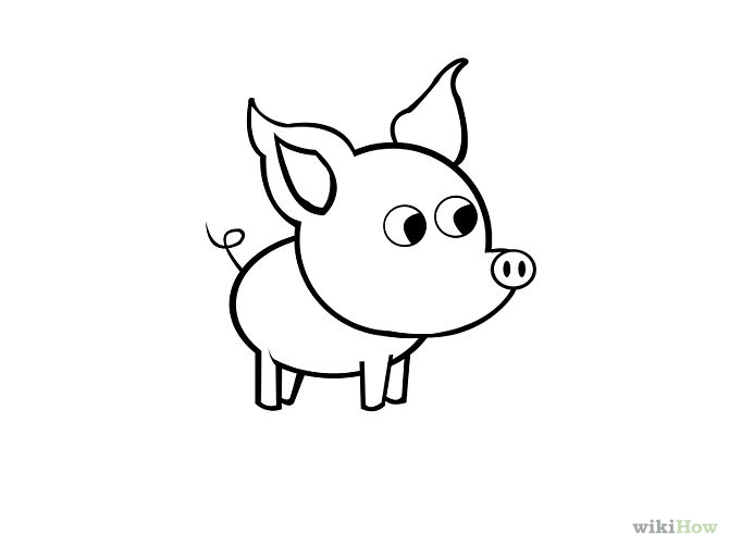How to Draw a Simple Pig: 9 Steps (with Pictures) - wikiHow