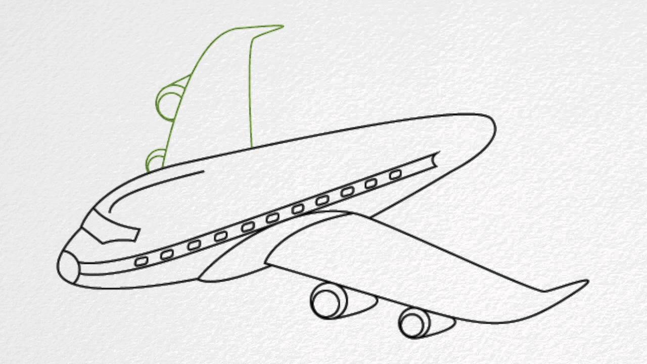 How to draw an AIRPLANE step by step - YouTube