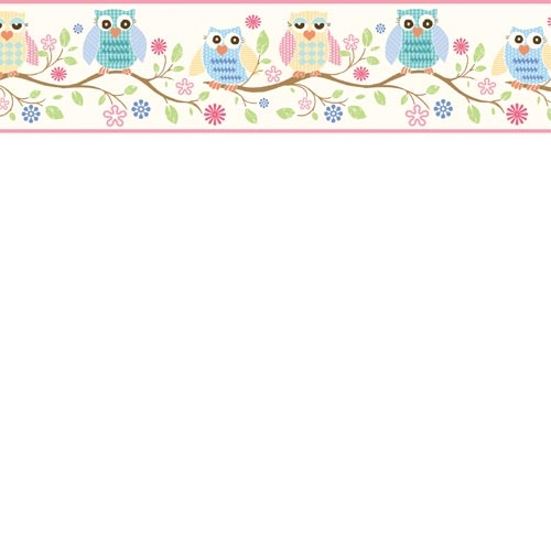 Pink Owl Wallpaper Border GIR94011B Baby Owls Girls Wallpaper | eBay