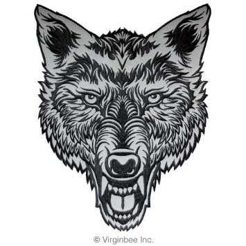 Amazon.com: LARGE WOLF HEAD TATTOO INK ART EMBROIDERED PATCH ...