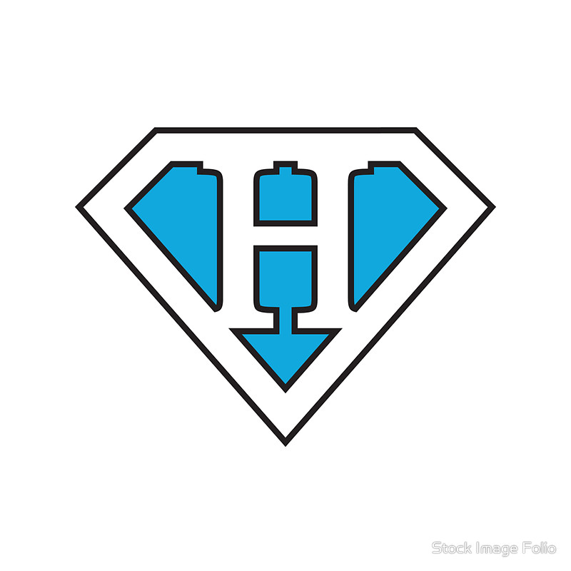 H letter in Superman style" Throw Pillows by Stock Image Folio ...