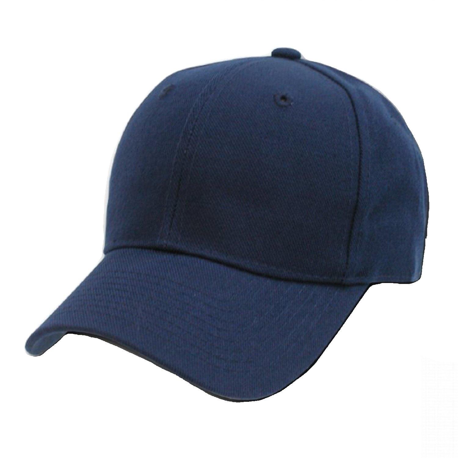 Decky Plain Solid Fitted Baseball Cap Navy Blue (Size 7 1/2) at ...