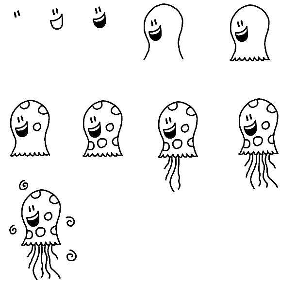 jelly fish | easy drawing | Pinterest