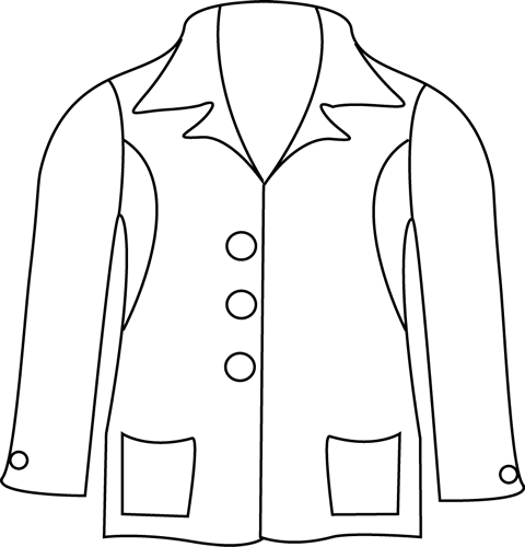 Black and White Jacket Clip Art - Black and White Jacket Image
