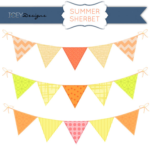 Digital Scrapbooking Sherbet Orange Yellow Pink by IceyDesigns