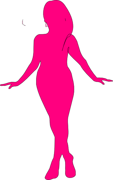 Curvy Woman Silhouette clip art - vector clip art online, royalty ...