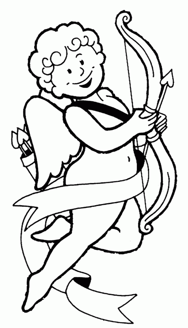 Cupid Outline Coloring Pages Images & Pictures - Becuo