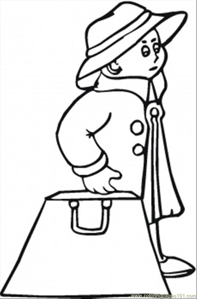 Coloring Pages Old Lady With Full Bags (Entertainment > Shopping ...