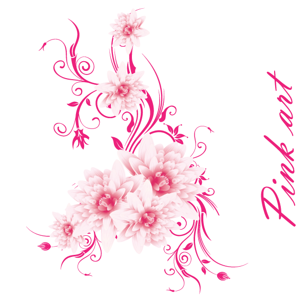 Free Vector Art - Lovely Pink Flowers | Download Free Vector Graphics