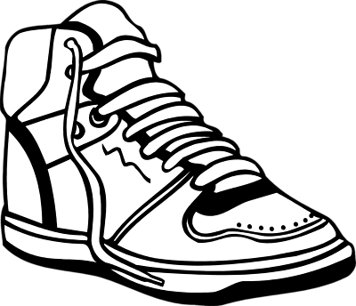 Pix For > Sneaker Clip Art Black And White