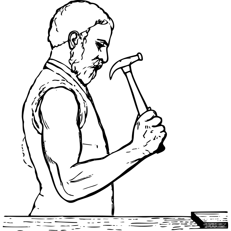 Clipart - elbow position for hammering