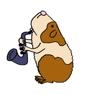 Cartoons Guinea Pig Playing the Saxophone design by naturesfun ...