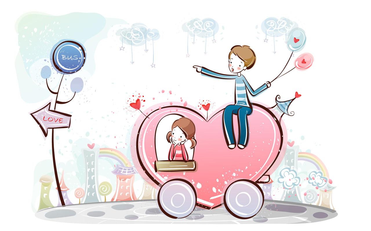 Valentine's day Wallpaper - Valentine's Day Cartoon - Valentine's ...
