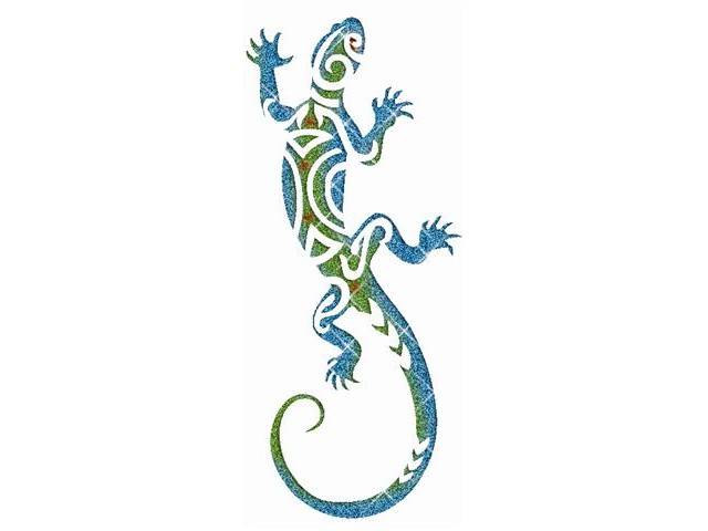 Salamander 01 giant glitter tattoo stencil